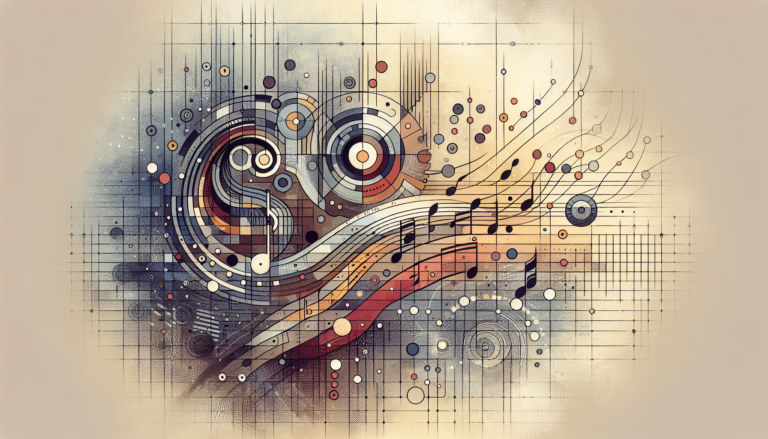 Create a professional, high-quality featured image for a blog article titled "Gurdjieff's Impact on Modern Music Theory: Rhythmic Patterns Explored". The image should be clean, modern, and suitable for a professional e-commerce website. No text in the image.