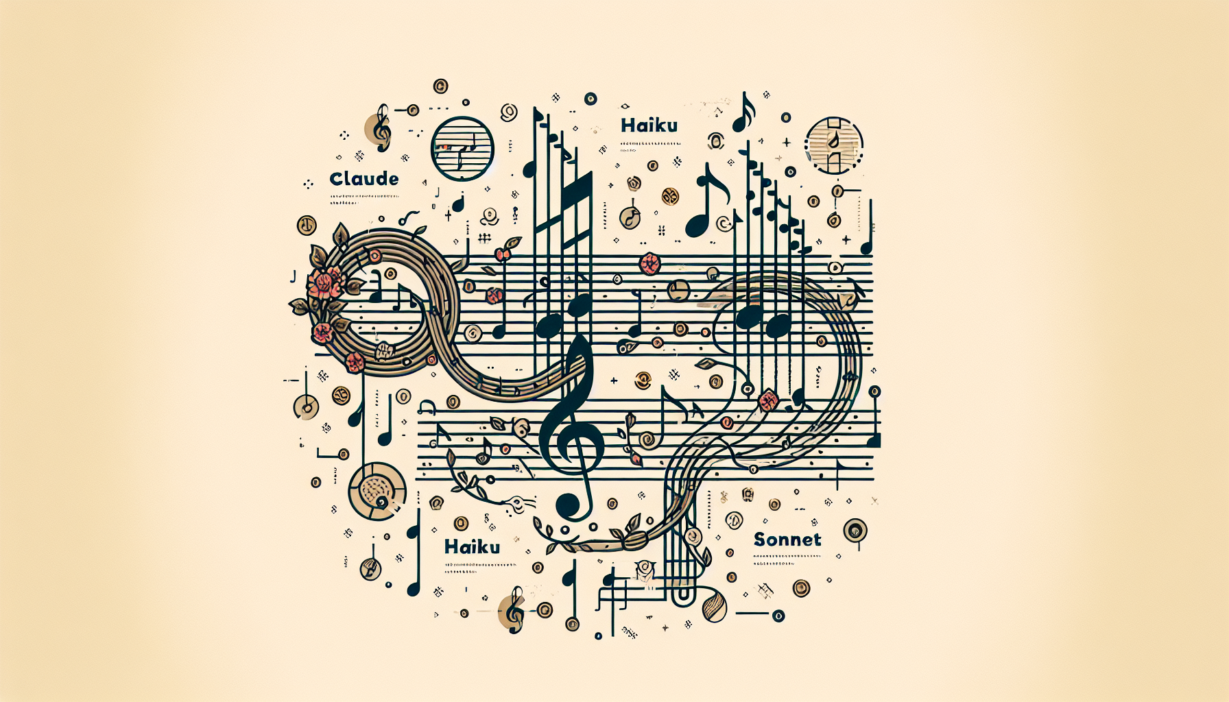 Create a professional, high-quality featured image for a blog article titled "The Brand Value of Music: Claude Haiku-Sonnet-Opus Connection". The image should be clean, modern, and suitable for a professional e-commerce website. No text in the image.
